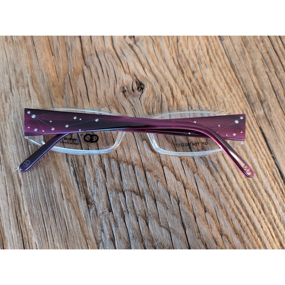 Eyeglasses Frames Purple Bling Studded Gianni Po GP Y04C 50-17-140 Full Rim New - Picture 3 of 16